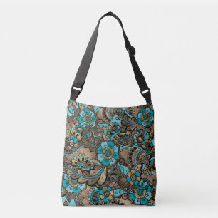 Bolsa Ajustável Floral Paisley Pattern - touro e dourados