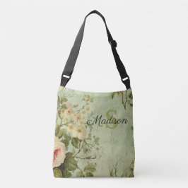 Bolsa Ajustável Floral Vintage Rosa Folhagem 