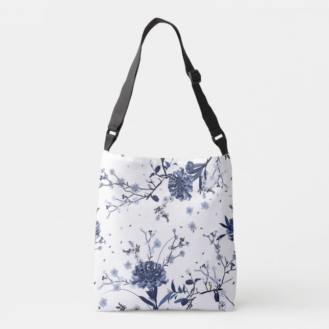 Bolsa Ajustável Flores azuis (Verso)