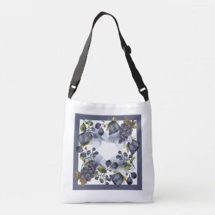 Bolsa Ajustável Flores azuis e frutas no quadro