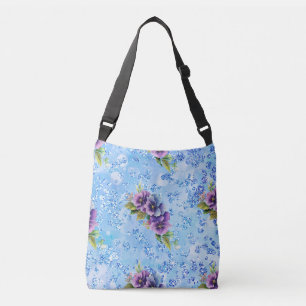 Bolsa Ajustável Flores Azuis Roxas e Azuis