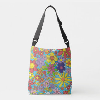 Bolsa Ajustável Flores brilhantes do Doodle sobre a mala a