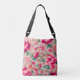 Bolsa Ajustável Flores Cor-de-Rosa Brilhante Refinadas, Folhas De
