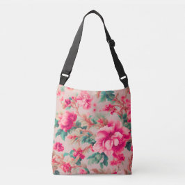 Bolsa Ajustável Flores Cor-de-Rosa Brilhante Refinadas, Folhas De
