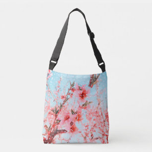 Bolsa Ajustável Flores cor-de-rosa e pétalas voando (ou neve?)