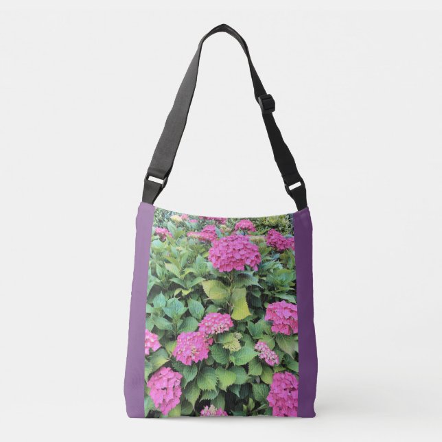 Bolsa Ajustável Flores Cor-de-rosa, Todos-Sobre-Impressão (Frente)