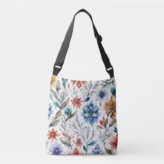 Bolsa Ajustável Flores de Aquarela (Frente)