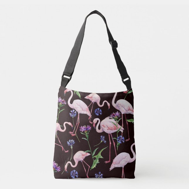 Bolsa Ajustável Flores de aquarela e padrão de flores selvagens. (Frente)