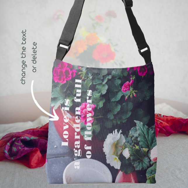 Bolsa Ajustável Flores de gerânio de jardim rosa e branco (Criador carregado)