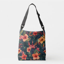 Bolsa Ajustável Flores De Hibisco, Um Padrão Floral Tropical