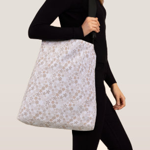 Bolsa Ajustável Flores de Margarida Bege Estética Floral Ditsy Beg