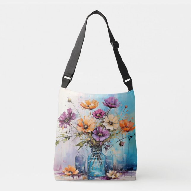 Bolsa Ajustável Flores de Mola de Aquarela (Frente)