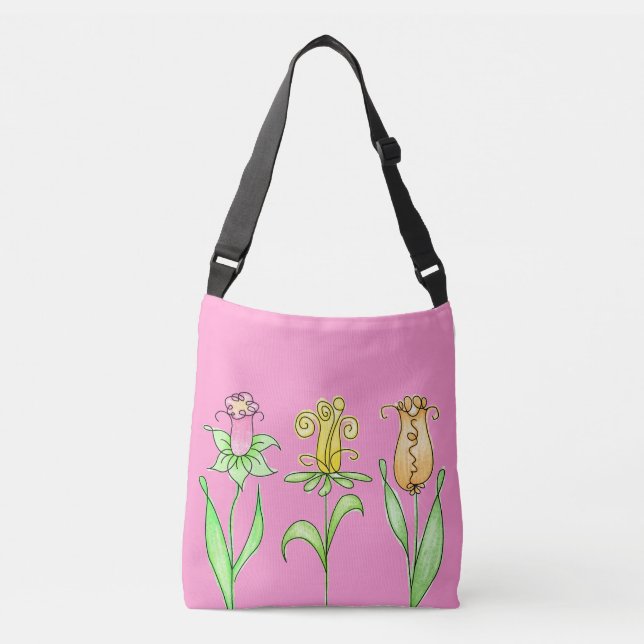 Bolsa Ajustável Flores de Mola de Pastel (Frente)