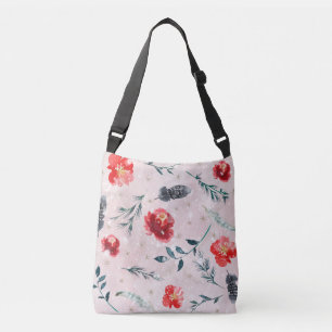 Bolsa Ajustável Flores de Natal Folhas Padrão Boho