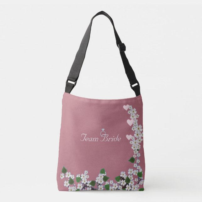 Bolsa Ajustável Flores de Noiva da Equipe Elegante em Rose Gold (Frente)