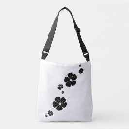 Bolsa Ajustável Flores de primavera Pretas Saco de Tota Cruzada