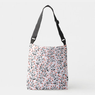 Bolsa Ajustável Flores De Rabo: Coral Floral Sem Costura.