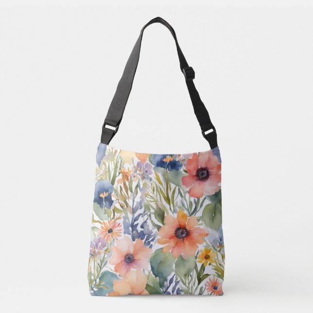 Bolsa Ajustável Flores de Rosas de Aquarela bonito (Frente)