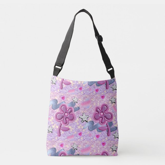 BOLSA AJUSTÁVEL FLORES DE TINTA COM ESTILO DE GELHA (Frente)