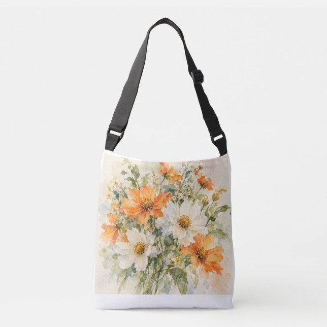 Bolsa Ajustável Flores de verão aquarela (Frente)