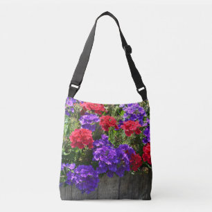 Bolsa Ajustável Flores de Verbena Vermelhas e Roxas