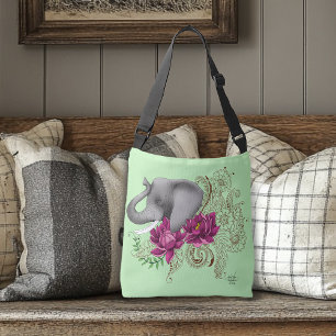 Bolsa Ajustável Flores Elefantes Henna Lotus