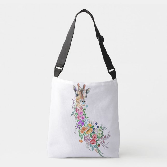Bolsa Ajustável Flores Girafa Crossbody Bag (Frente)