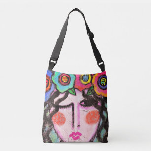Bolsa Ajustável Flores na Abstrato de Arte do Cabelo