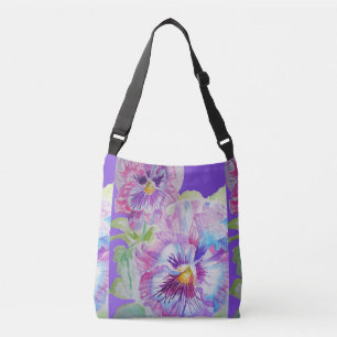 Bolsa Ajustável Flores Pansíveis Flores Crossbody