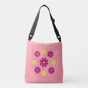 Bolsa Ajustável Flores primavera cor-de-rosa e amarelas a rosa