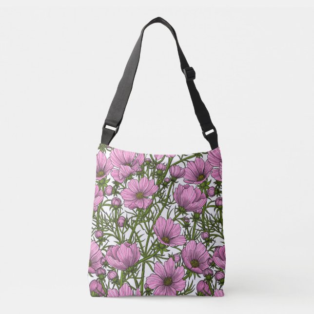 Bolsa Ajustável Flores rosa Cosmos (Frente)