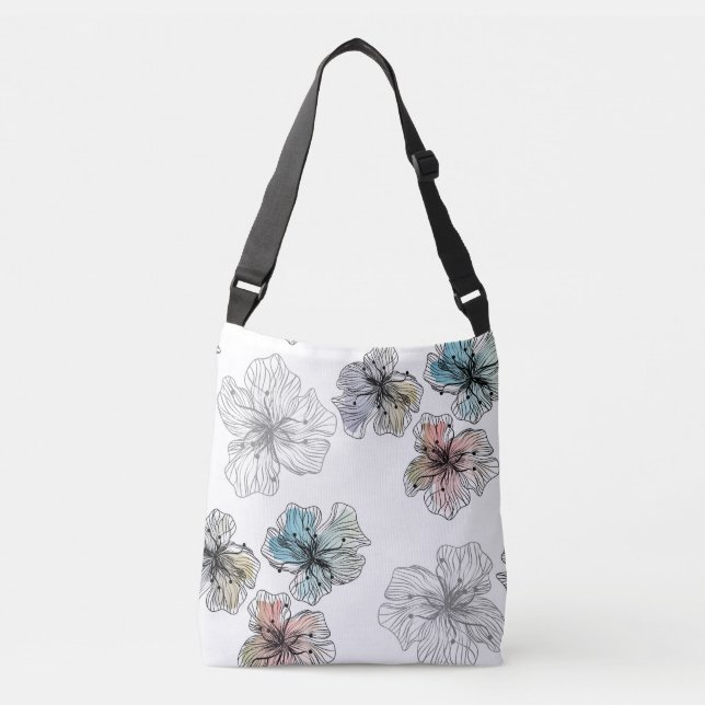 Bolsa Ajustável Flores sem esboços, flores abstrato modernas (Frente)