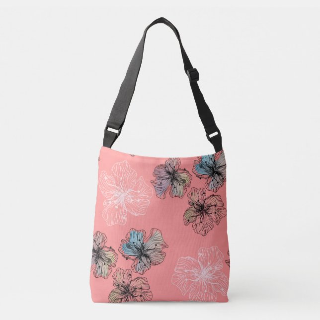 Bolsa Ajustável Flores sem esboços, flores abstrato modernas (Frente)