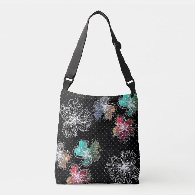 Bolsa Ajustável Flores sem esboços, flores abstrato modernas (Frente)