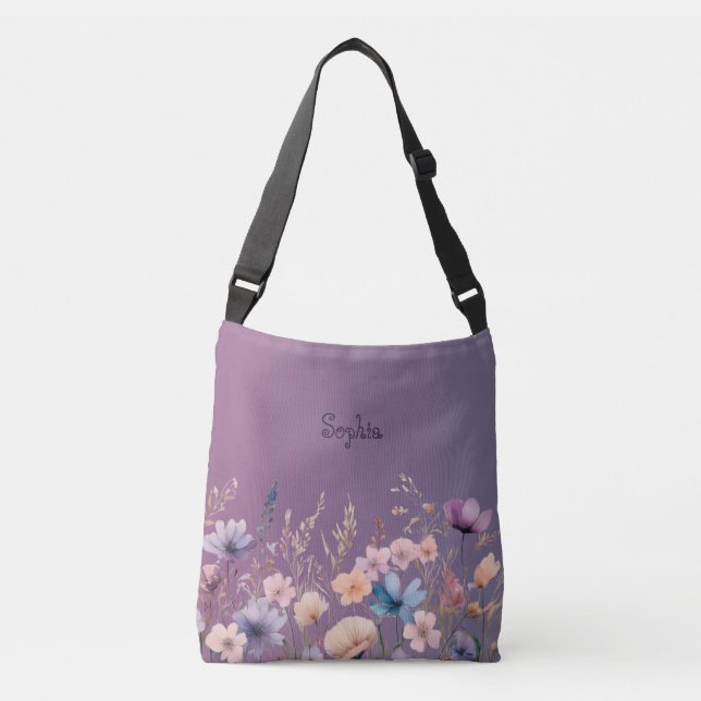 Bolsa Ajustável Flores Silvestres Pastel Delicadas Primavera Perso (Frente)