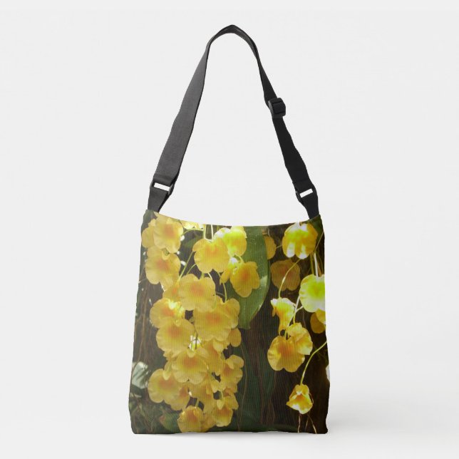 Bolsa Ajustável Flores Tropicais das Orquídeas Amarelas de Pé (Frente)