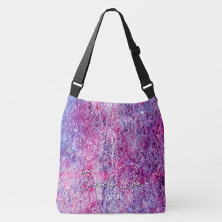 Bolsa Ajustável Florescer de Aquarela Rosa Abstrata com Texto Pers
