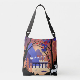 Bolsa Ajustável Floresta Crepuscular do Trenó de Natal do Papai No