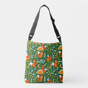 Bolsa Ajustável Floresta de inverno do Outono Selvagem Laranja