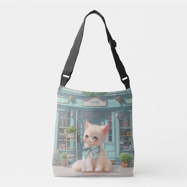 Bolsa Ajustável Fluffy Kitten com Arco Azul no Compro de Odontolog (Frente)