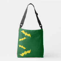 Flying Yellow Halloween Bats