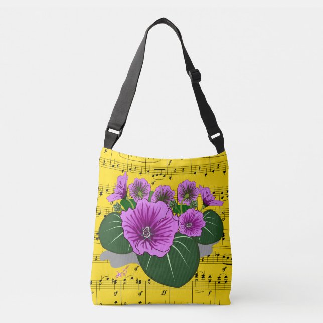 Bolsa Ajustável Folha Amarela Música Puro Floral (Frente)