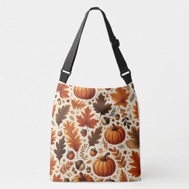 Bolsa Ajustável Folhas/abóboras/boletas clássicas do outono (Frente)