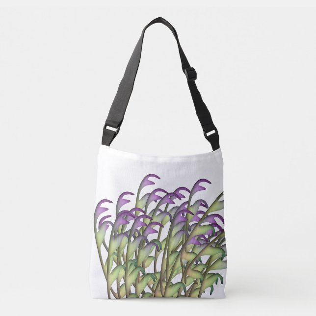 Bolsa Ajustável Folhas verdes roxas (Frente)