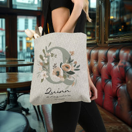 Bolsa Ajustável Força e sabedoria de Quinn - Monograma Floral de B