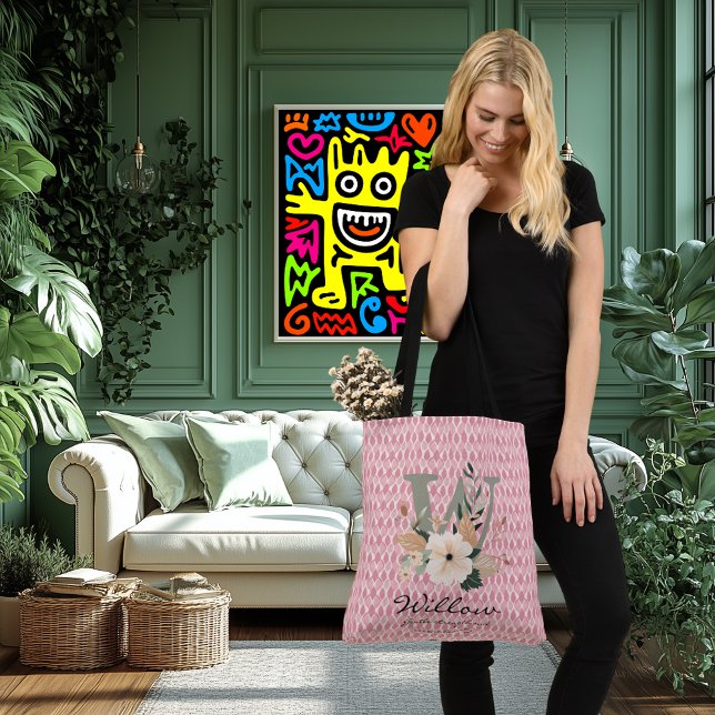 Bolsa Ajustável Força Graciosa de Willow - Monograma Floral de Boh (Criador carregado)