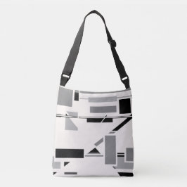 Bolsa Ajustável Formas de Cinza Preta Inspiradas pelo MCM no Desig