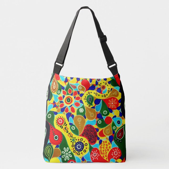 Bolsa Ajustável Formas e Formas Notáveis Abstrato Arte Original (Frente)