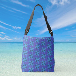 Bolsa Ajustável Formas Geométricas em Turquesa e Azul Crossbody