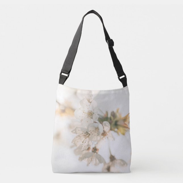 Bolsa Ajustável Foto de Natureza do Flor Branco (Frente)